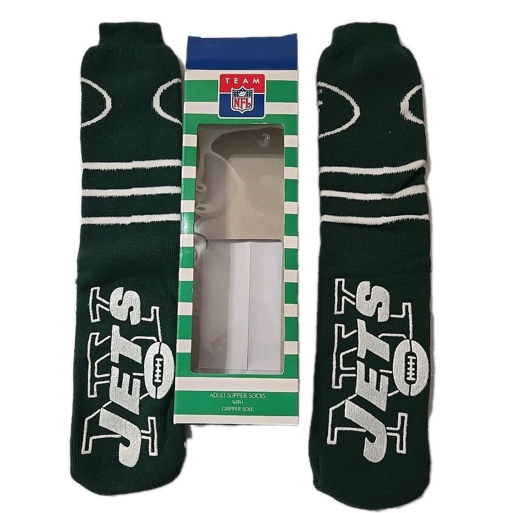 Rare 1998 New York Jets Slipper Socks Deadstock NWT Footwear Inc NFL Deadstock